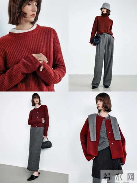 冬日超火的一组配色：灰+红，好看显高级！