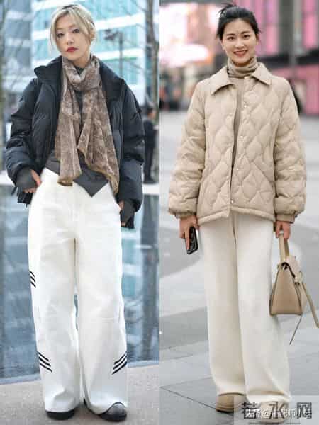 杭州又带火了一种穿法：短羽绒+阔腿裤，优雅时髦不说，还很高级