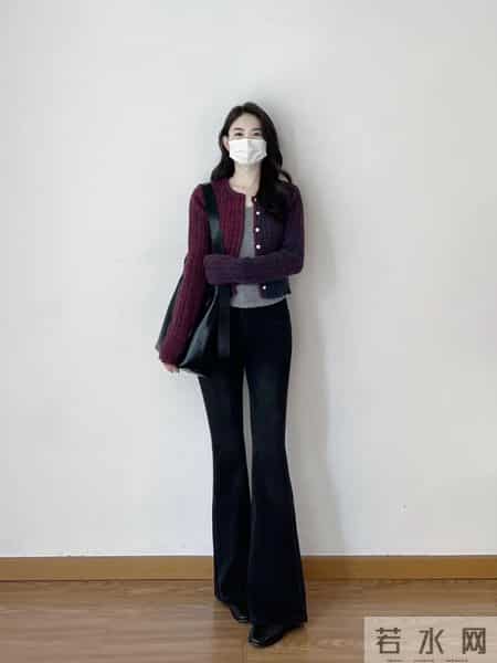 开衫×牛仔裤 “复古温柔姐姐” ,上短下长的穿搭公式~