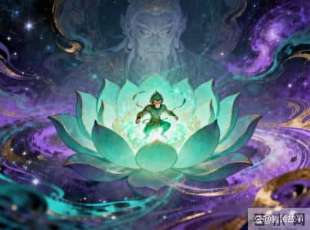 菩提祖师消失前给悟空留了一句话：我本是混沌第一株青莲，三清不过是莲瓣上凝的露珠，你体内那片莲心，该醒了