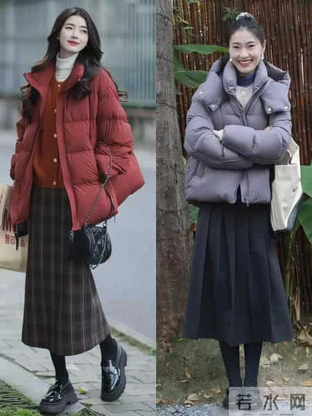 “羽绒服+半裙”才是冬日最美穿搭，洋气又减龄，适合4、50岁女人