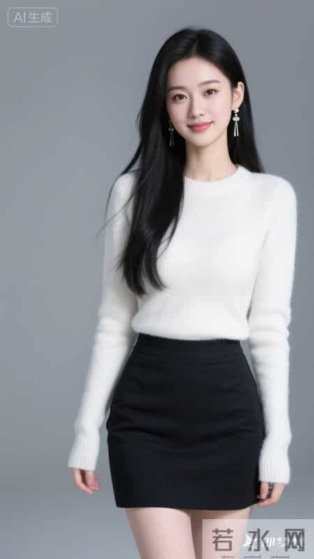 早春穿搭-毛衣+半裙