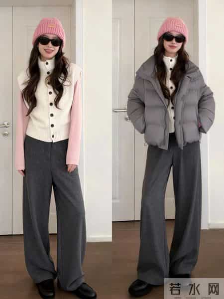 一衣多穿 - 灰色羽绒服的6种不同穿法