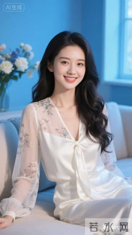 米雪纺睡衣的女人