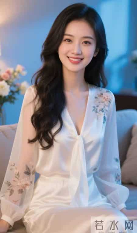 光的丝绸休闲装