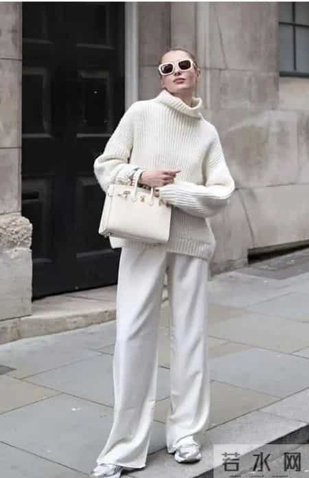 毛衣，配阔腿裤更好看！
