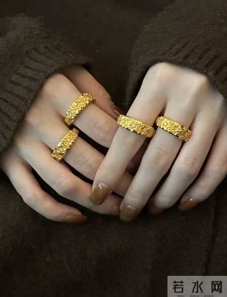 2.2克的复古黄金印花戒指,复古控的白月光~