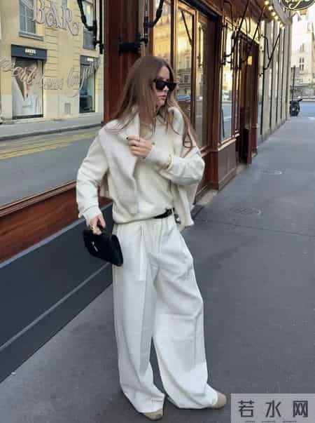 毛衣，配阔腿裤更好看！