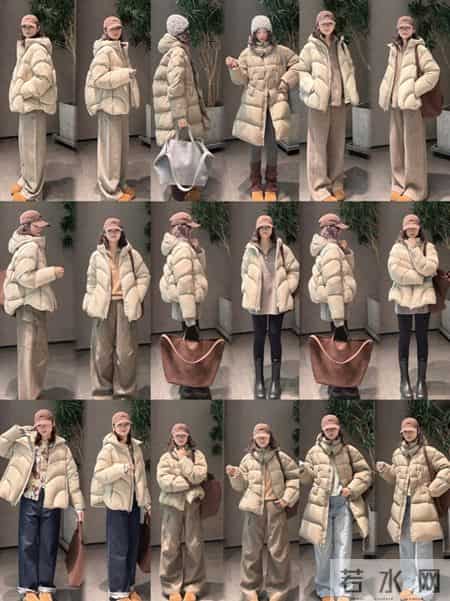 别再乱买羽绒服了！18套「卡其色系+同色系穿搭」公式显瘦又高级