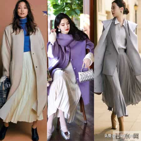 大衣+长裙，温柔又气质，永不过时的好看