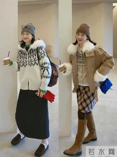 羽绒服+阔腿裤、毛衣+百褶裙18套穿搭模板，照搬就能穿出松弛感。