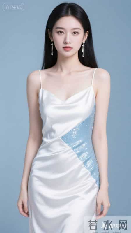 白蓝渐变轻纱裙，温柔又明艳