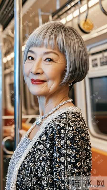 被13位地铁奶奶发型惊艳到了！白发不染-不穿老年装-气质不输明星