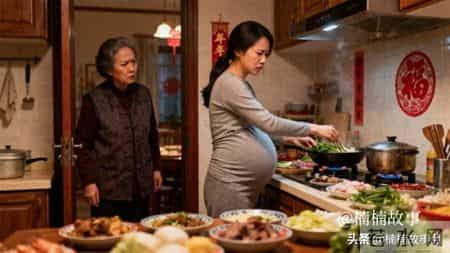 除夕饭，婆婆逼怀孕8个月的我下厨，15分钟后老公带着4个哥哥赶来