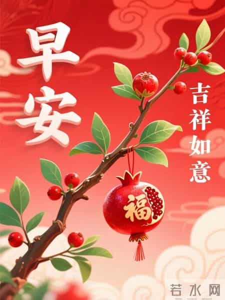 精选30张高清红色背景早安祝福图