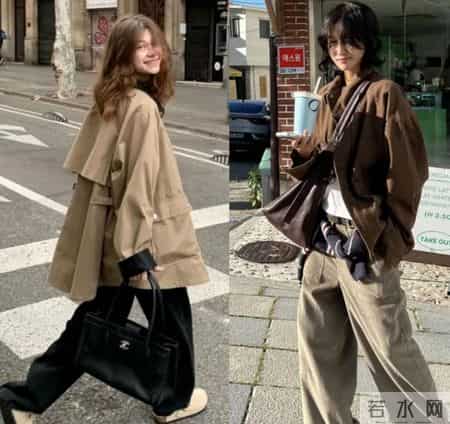 短大衣+阔腿裤,羽绒+阔腿裤,冬天这样穿,告别臃仲,穿出不一样的感觉