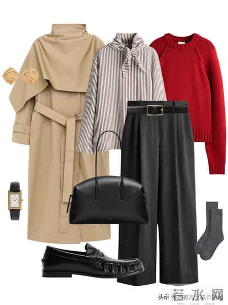 早春穿搭灵感:用色彩打破沉闷知识分子风:红色针织的亮眼点缀