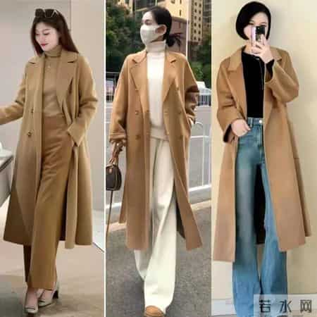 棕色大衣搭配“4条”直筒裤，让你美美过冬季，时髦大气不分年纪