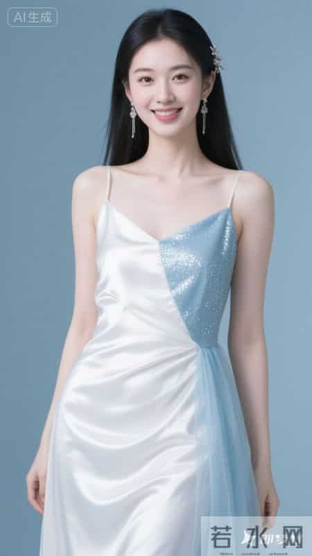 白蓝渐变轻纱裙，温柔又明艳