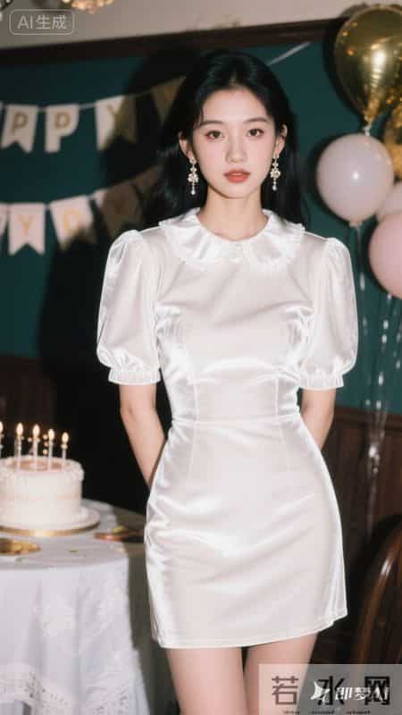 温柔白裙配蕾丝领，甜美又浪漫