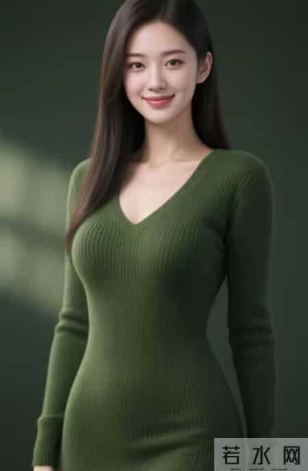 绿色针织衫女孩