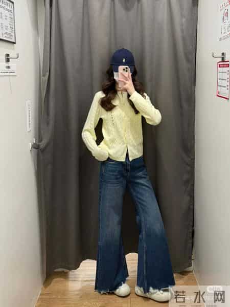 优衣库纽花针织衫色5色试穿合集