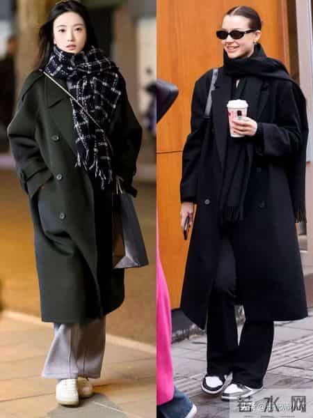 被上海街拍惊艳了！满大街都是“大衣裹围巾”，却个个时髦又高级