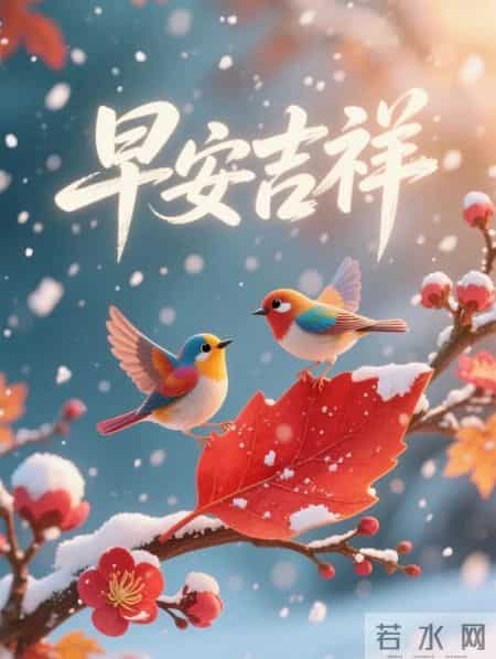 精选30张高清红色背景早安祝福图