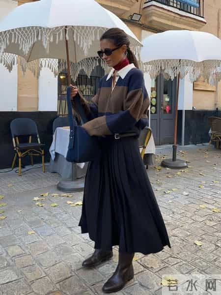 冬天把藏蓝色穿在身上，好看又显高级！