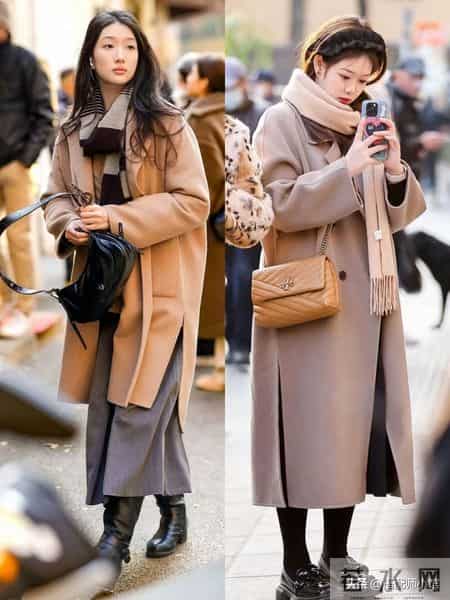 被上海街拍惊艳了！满大街都是“大衣裹围巾”，却个个时髦又高级