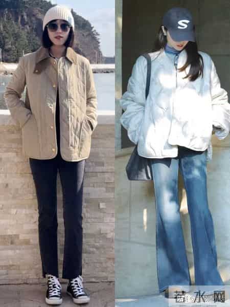 这才是冬天回头率最高的穿法：奶奶棉服+牛仔裤，时髦保暖又高级
