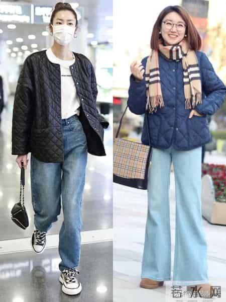 这才是冬天回头率最高的穿法：奶奶棉服+牛仔裤，时髦保暖又高级