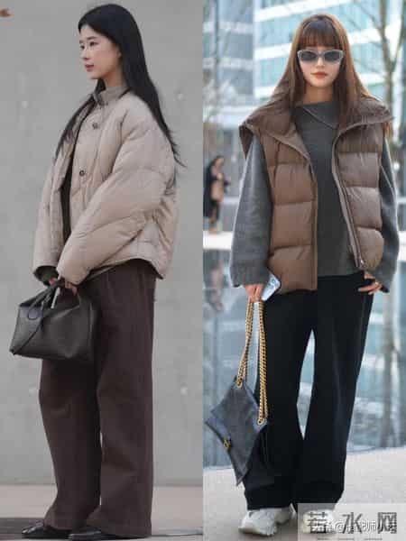 杭州又带火了一种穿法：短羽绒+阔腿裤，优雅时髦不说，还很高级