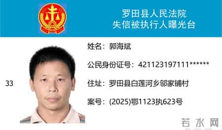 【曝光台】罗田县人民法院失信被执行人公告(2025年第四批)