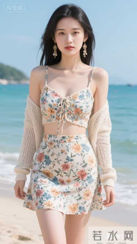 碎花吊带短裙套装充满度假氛围，清新又不失性感