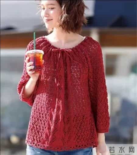 很衬肤色的系带上衣