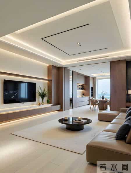 148平奶油撞胡桃木，温柔又显贵很高级的开放式厨房