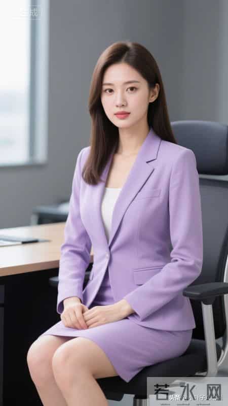干练又温柔的职场轻熟风~淡紫色西装简约利落