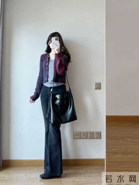 开衫×牛仔裤 “复古温柔姐姐” ,上短下长的穿搭公式~