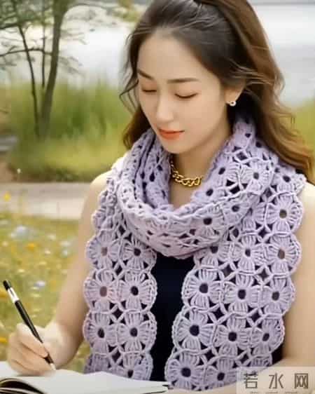 新年一定要给自己织一条铜钱花围巾