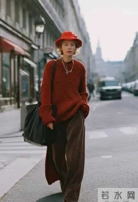 毛衣，配阔腿裤更好看！