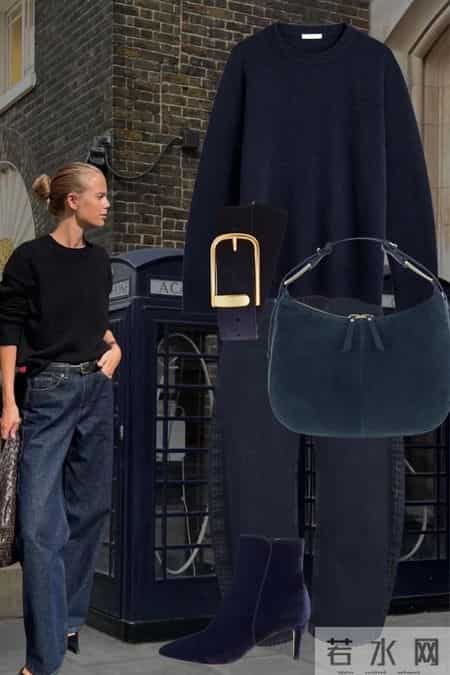 冬天把藏蓝色穿在身上，好看又显高级！