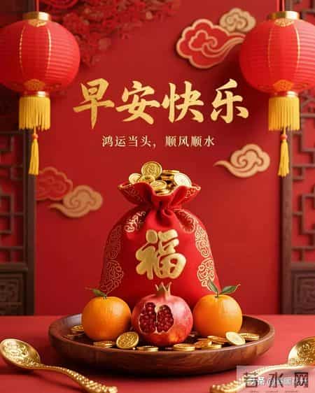 1月26日早安腊八节祝福图片。祝愿大家吉祥团圆冬日安康