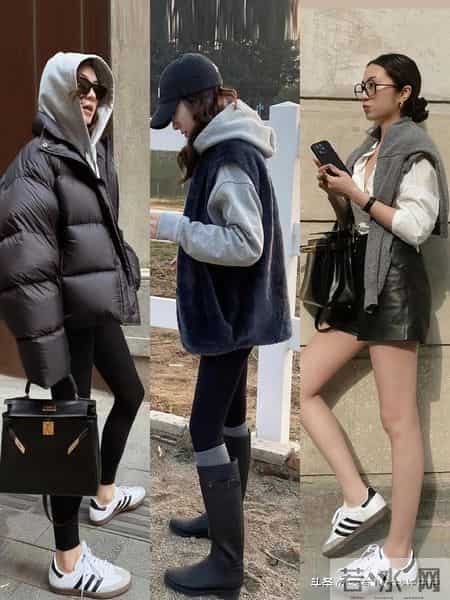 秋冬很火穿搭，灰色麻花毛衣、酒红色针织衫、针织半裙，高级感