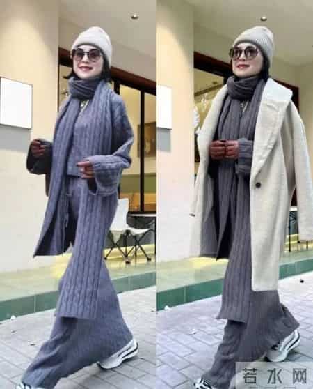 这位55岁成都妈妈太会穿，她的皮靴、球鞋搭配，一套比一套时髦