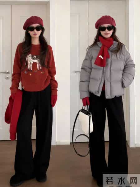 一衣多穿 - 灰色羽绒服的6种不同穿法