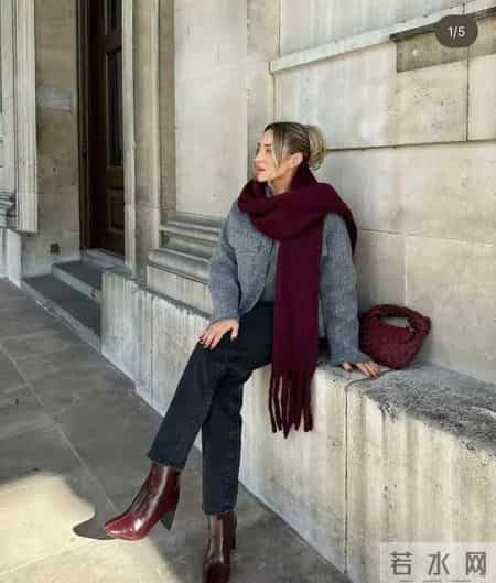 冬日超火的一组配色：灰+红，好看显高级！