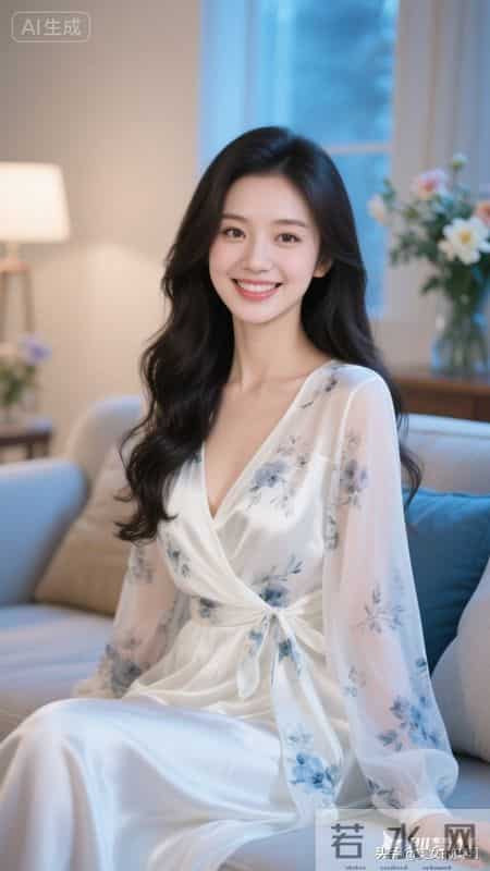 米雪纺睡衣的女人