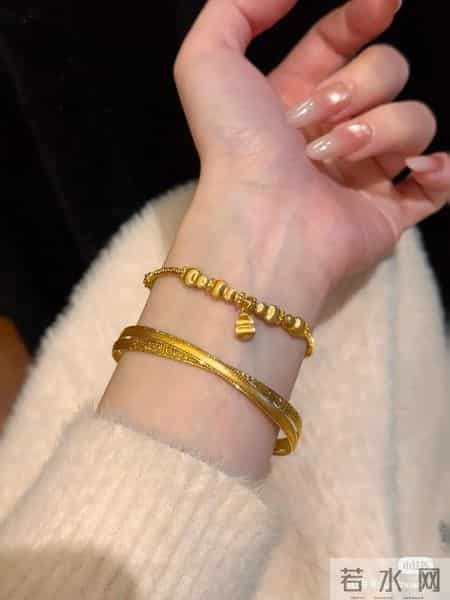 贵气丝绒黄金手链