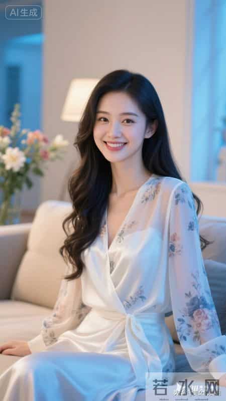 米雪纺睡衣的女人